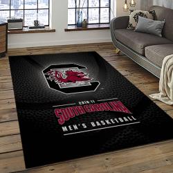 ncaa south carolina gamecocks college sport basketball and foolball team logo rectangle area rug dark room scg32