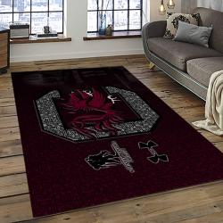 ncaa south carolina gamecocks college sport basketball and foolball team logo rectangle area rug dark room scg34