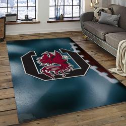 ncaa south carolina gamecocks college sport basketball and foolball team logo rectangle area rug dark room scg35
