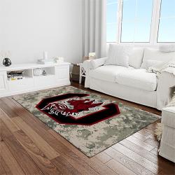 NCAA South Carolina Gamecocks College Sport Basketball And Foolball Team Logo Rectangle Area Rug SCG02