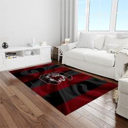 NCAA South Carolina Gamecocks College Sport Basketball And Foolball Team Logo Rectangle Area Rug SCG06