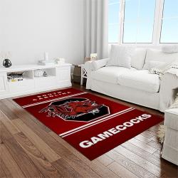 NCAA South Carolina Gamecocks College Sport Basketball And Foolball Team Logo Rectangle Area Rug SCG14