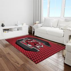 NCAA South Carolina Gamecocks College Sport Basketball And Foolball Team Logo Rectangle Area Rug SCG19