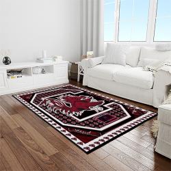 NCAA South Carolina Gamecocks College Sport Basketball And Foolball Team Logo Rectangle Area Rug SCG20