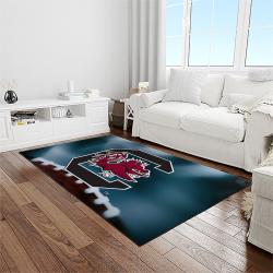 NCAA South Carolina Gamecocks College Sport Basketball And Foolball Team Logo Rectangle Area Rug SCG35