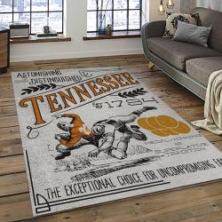 ncaa tennessee volunteers college sport basketball and foolball team logo rectangle area rug dark room tvs04