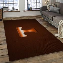 ncaa tennessee volunteers college sport basketball and foolball team logo rectangle area rug dark room tvs06