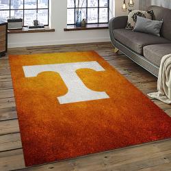 ncaa tennessee volunteers college sport basketball and foolball team logo rectangle area rug dark room tvs14