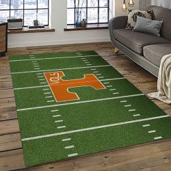 ncaa tennessee volunteers college sport basketball and foolball team logo rectangle area rug dark room tvs15