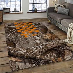 ncaa tennessee volunteers college sport basketball and foolball team logo rectangle area rug dark room tvs16