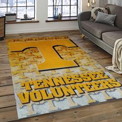 ncaa tennessee volunteers college sport basketball and foolball team logo rectangle area rug dark room tvs22