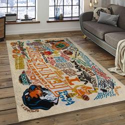 ncaa tennessee volunteers college sport basketball and foolball team logo rectangle area rug dark room tvs25