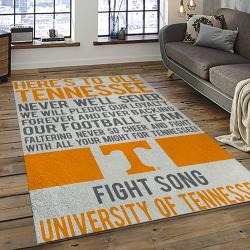 ncaa tennessee volunteers college sport basketball and foolball team logo rectangle area rug dark room tvs28