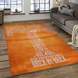 ncaa tennessee volunteers college sport basketball and foolball team logo rectangle area rug dark room tvs30