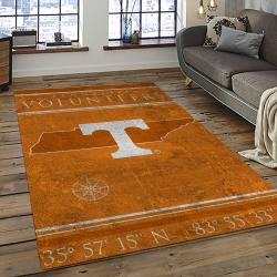 ncaa tennessee volunteers college sport basketball and foolball team logo rectangle area rug dark room tvs31