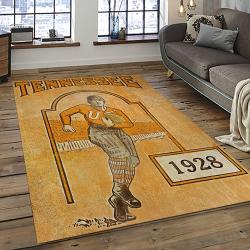 ncaa tennessee volunteers college sport basketball and foolball team logo rectangle area rug dark room tvs32