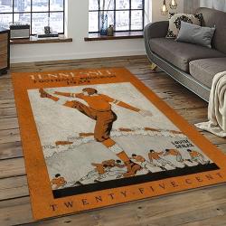 ncaa tennessee volunteers college sport basketball and foolball team logo rectangle area rug dark room tvs33