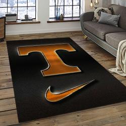 ncaa tennessee volunteers college sport basketball and foolball team logo rectangle area rug dark room tvs38
