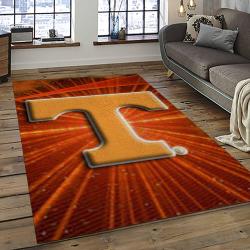 ncaa tennessee volunteers college sport basketball and foolball team logo rectangle area rug dark room tvs41