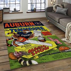 ncaa tennessee volunteers college sport basketball and foolball team logo rectangle area rug dark room tvs45