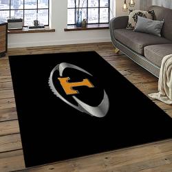 ncaa tennessee volunteers college sport basketball and foolball team logo rectangle area rug dark room tvs53