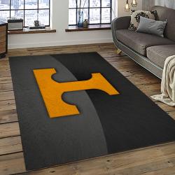 ncaa tennessee volunteers college sport basketball and foolball team logo rectangle area rug dark room tvs55