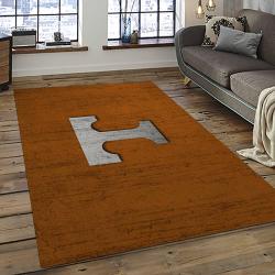 ncaa tennessee volunteers college sport basketball and foolball team logo rectangle area rug dark room tvs56