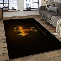 ncaa tennessee volunteers college sport basketball and foolball team logo rectangle area rug dark room tvs57