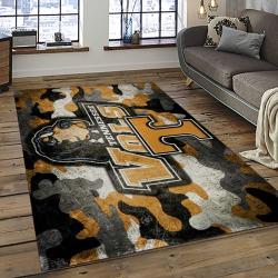 ncaa tennessee volunteers college sport basketball and foolball team logo rectangle area rug dark room tvs60