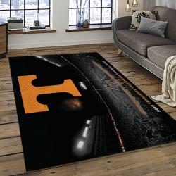 ncaa tennessee volunteers college sport basketball and foolball team logo rectangle area rug dark room tvs61
