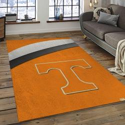 ncaa tennessee volunteers college sport basketball and foolball team logo rectangle area rug dark room tvs63