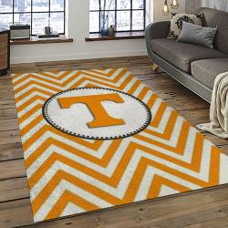 ncaa tennessee volunteers college sport basketball and foolball team logo rectangle area rug dark room tvs65