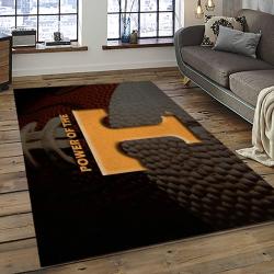 ncaa tennessee volunteers college sport basketball and foolball team logo rectangle area rug dark room tvs66