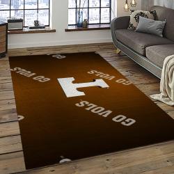 ncaa tennessee volunteers college sport basketball and foolball team logo rectangle area rug dark room tvs68