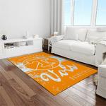 ncaa tennessee volunteers college sport basketball and foolball team logo rectangle area rug light room tvs27