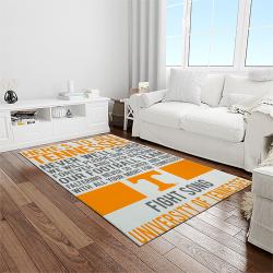 NCAA Tennessee Volunteers College Sport Basketball And Foolball Team Logo Rectangle Area Rug TVS28