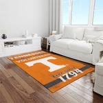 ncaa tennessee volunteers college sport basketball and foolball team logo rectangle area rug light room tvs34