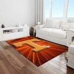 ncaa tennessee volunteers college sport basketball and foolball team logo rectangle area rug light room tvs41