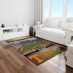 ncaa tennessee volunteers college sport basketball and foolball team logo rectangle area rug light room tvs49