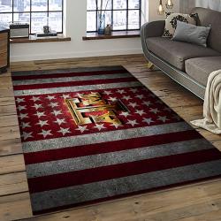 ncaa texas a m aggies college sport basketball and foolball team logo rectangle area rug dark room tama05