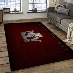ncaa texas a m aggies college sport basketball and foolball team logo rectangle area rug dark room tama14
