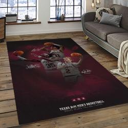 ncaa texas a m aggies college sport basketball and foolball team logo rectangle area rug dark room tama21