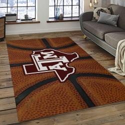ncaa texas a m aggies college sport basketball and foolball team logo rectangle area rug dark room tama24