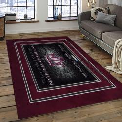 ncaa texas a m aggies college sport basketball and foolball team logo rectangle area rug dark room tama26