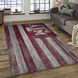 ncaa texas a m aggies college sport basketball and foolball team logo rectangle area rug dark room tama28