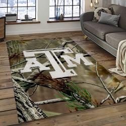 ncaa texas a m aggies college sport basketball and foolball team logo rectangle area rug dark room tama29