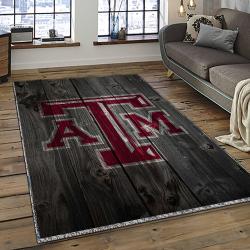ncaa texas a m aggies college sport basketball and foolball team logo rectangle area rug dark room tama35