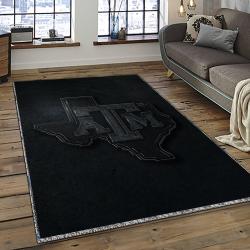 ncaa texas a m aggies college sport basketball and foolball team logo rectangle area rug dark room tama39