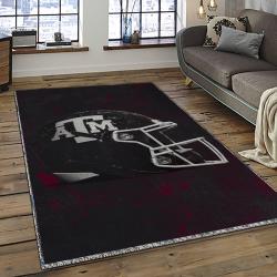 ncaa texas a m aggies college sport basketball and foolball team logo rectangle area rug dark room tama40
