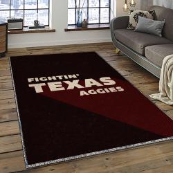 ncaa texas a m aggies college sport basketball and foolball team logo rectangle area rug dark room tama42